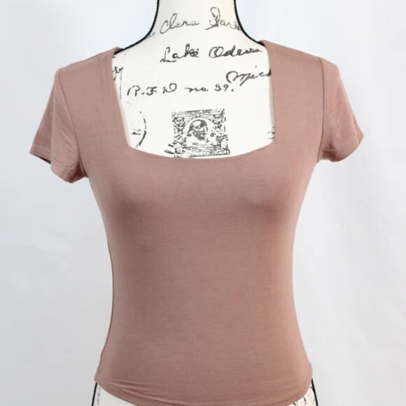 Square Neck Knit Tee - Picture 2 of 3